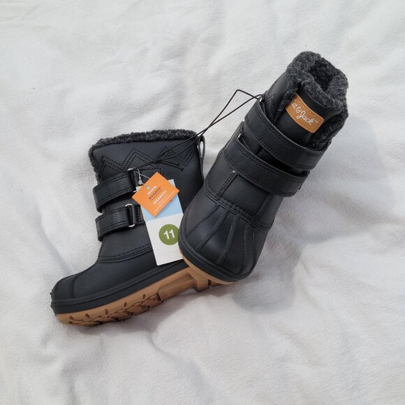 Cat & Jack Size 11 Black Toddler Winter Boots - Picture 6 of 14